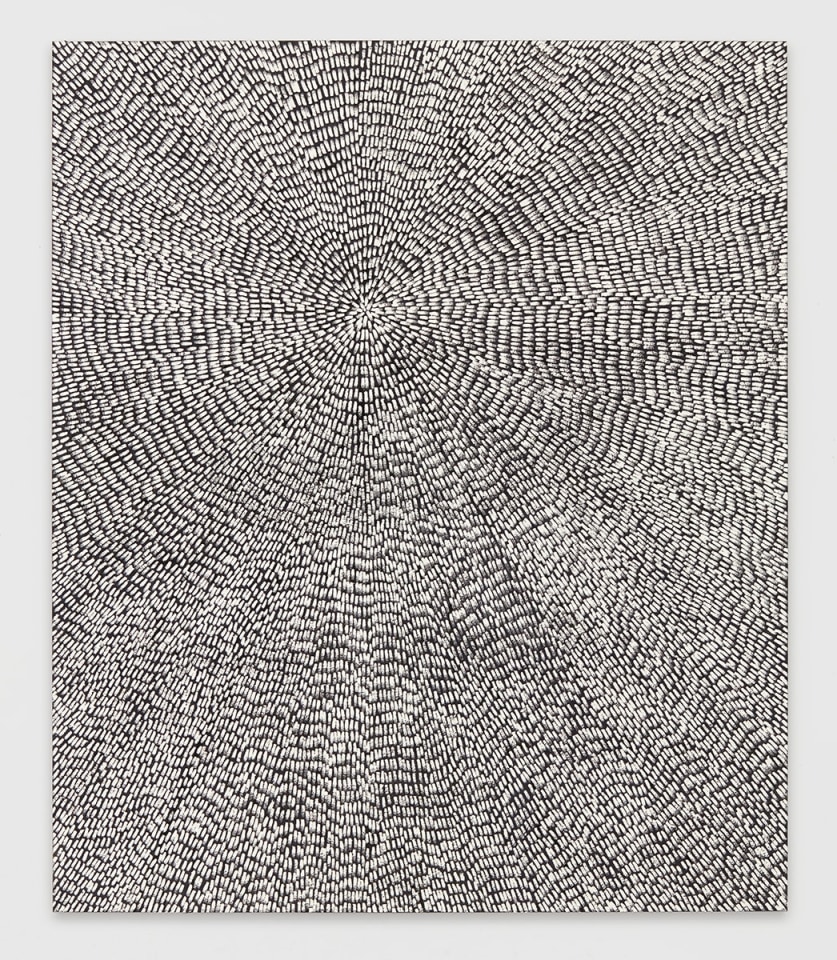 Jennifer Guidi Barn, Triangle, Barn (Universe Mandala SF #4G, White, Black Sand), 2017