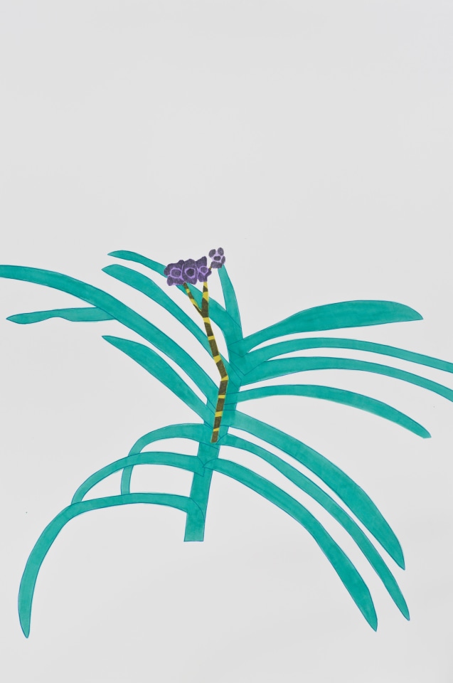 Jonas Wood Purple Orchid Clipping, 2013