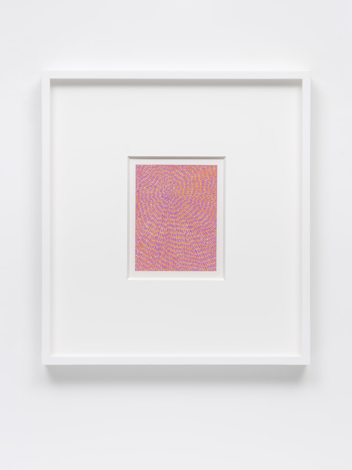 Jennifer Guidi, Untitled (Purple Gouache Universe Mandala, White and Yellow, Gold Ground), 2022