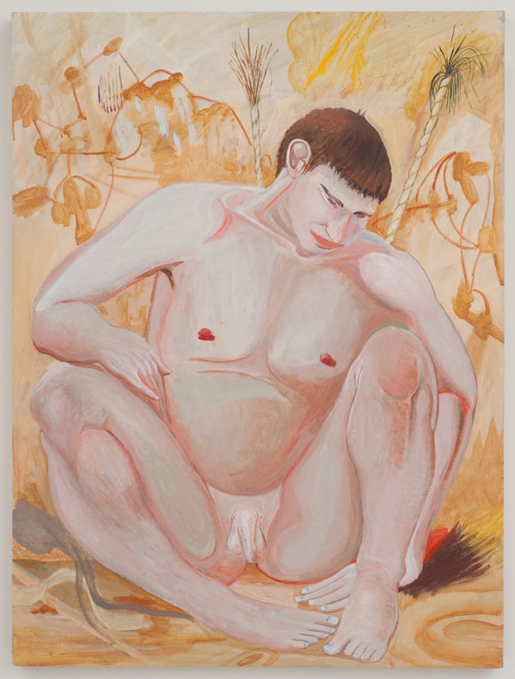 Charles Garabedian Study for the Iliad (man sitting cross legged, yellow background), 1992