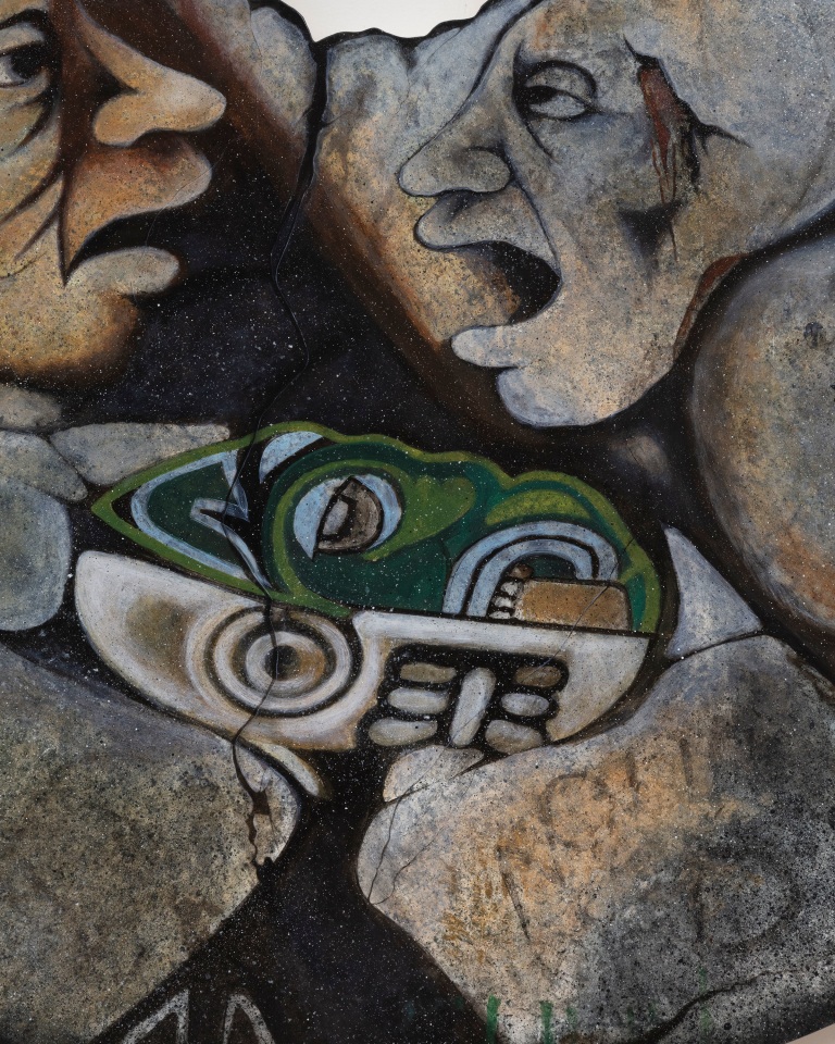 Mario Ayala, The Wall That Cracked Open - Homage to Willie Herr&oacute;n (Wheel #1), 2023