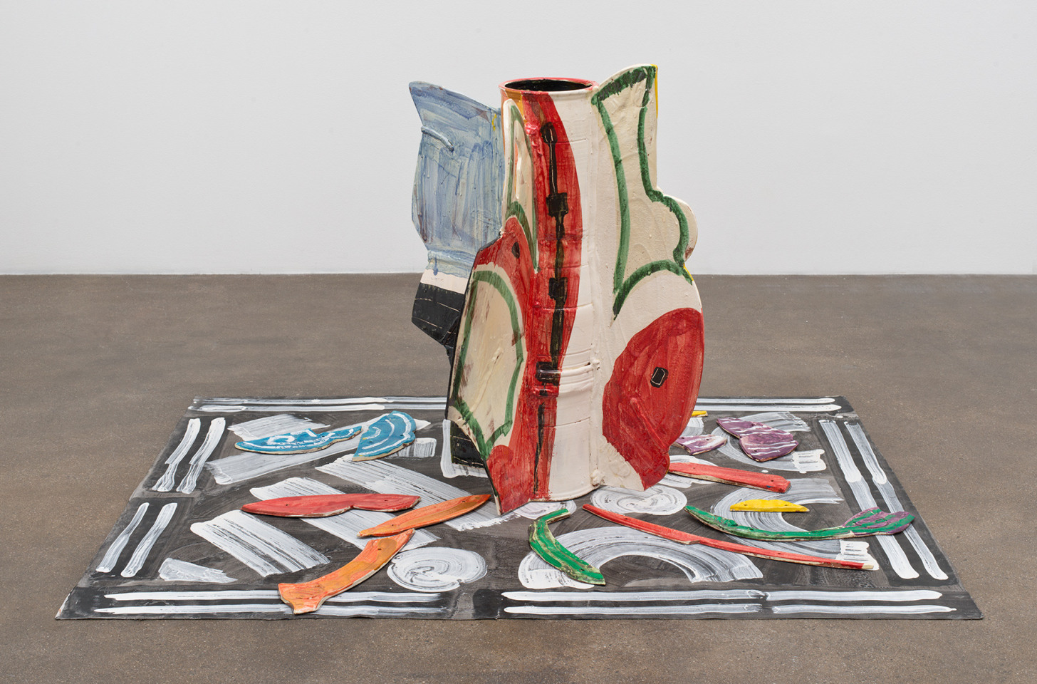 Betty Woodman Aztec Vase and Carpet: Bumble Bee, 2013