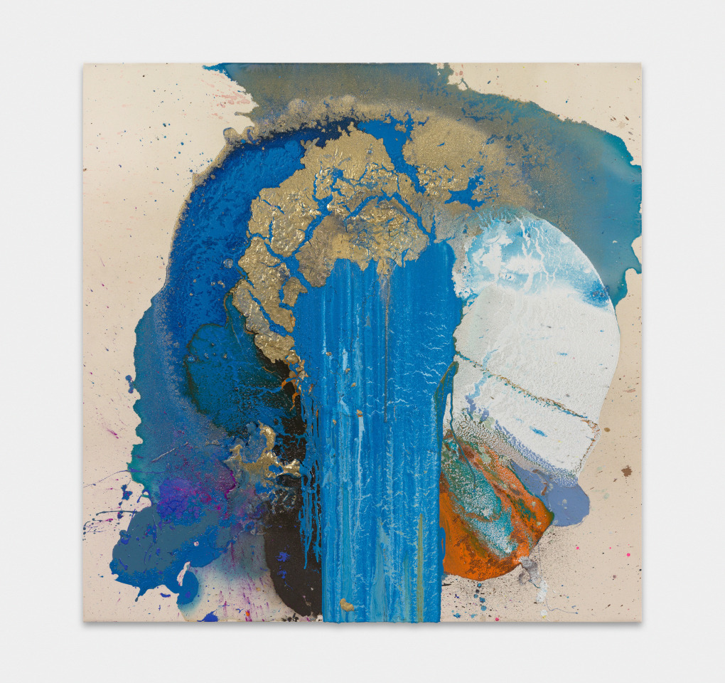 John Armleder, Two Strictions, 2021, mixed media on canvas, 49 1/4 x 49 1/4 x 1 1/2 inches (125 x 125 x 4 cm),&nbsp;Photo: Annik Wetter