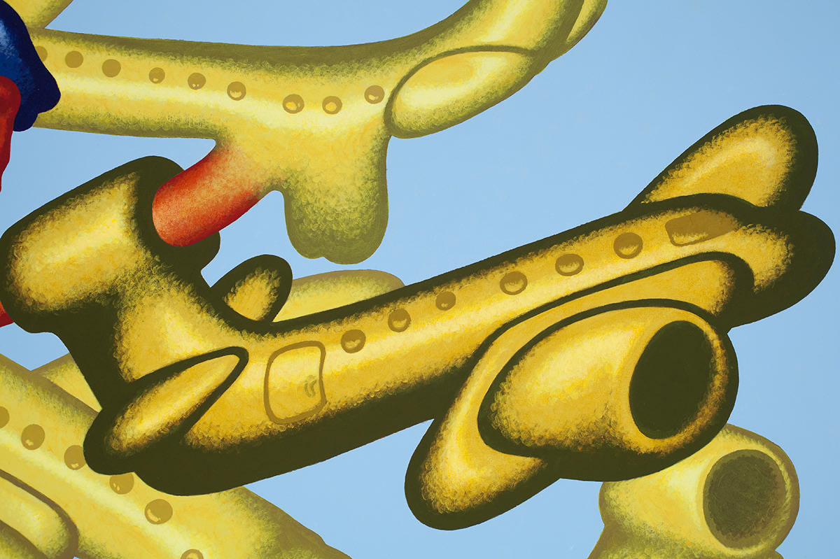 Peter Saul Crowded Skies, 2015