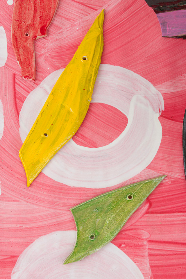 Betty Woodman, Aztec Vase and Carpet #8, 2015 (detail)