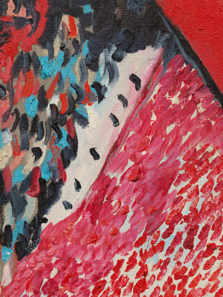 Joel Mesler, Rabbi with red background, 2023