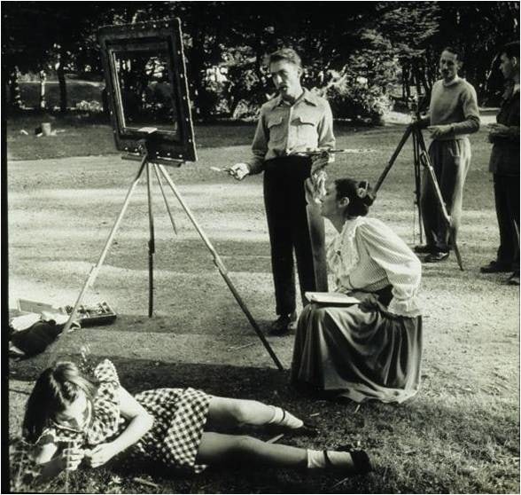 Sidney Peterson's film class shooting &quot;Mr. Frenhofer and the Minotaur,” based on Balzac’s &quot;Le Chef-d'Oeuvre Inconnu,” c. 1948.
