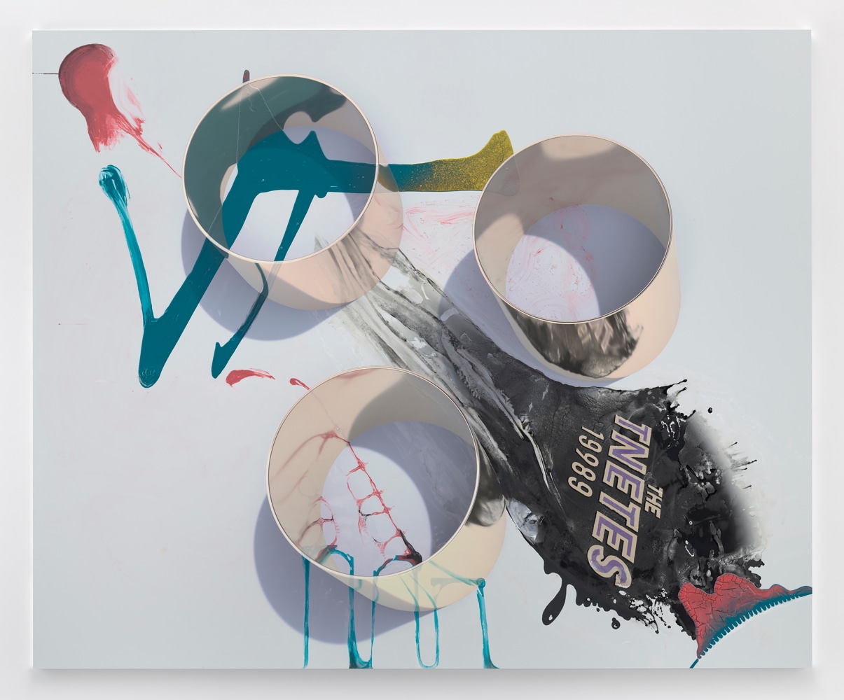 Seth Price

Danlivin

2022

Acrylic paint, generatively produced image reverse-transferred into acrylic polymer, and UV-print on aluminum composite

78 1/2 x 95 3/4 x 1 inches

199.4 x 243.2 x 2.5 cm