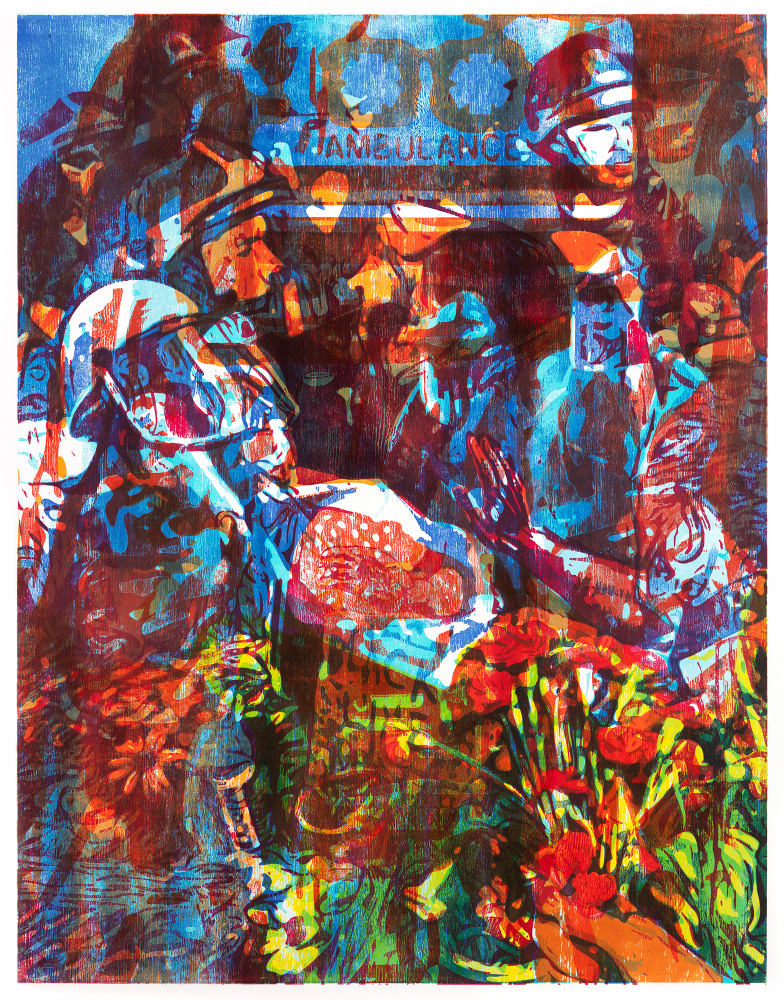 Zorawar Sidhu and Rob Swainston

June 6

2020-21

Multi-color woodblock print on paper

57.5 x 45.25 inches

146.1 x 114.9 cm

Edition of 5

$6,500