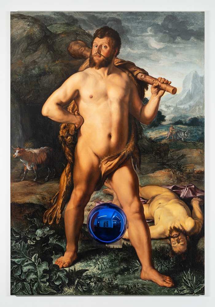 Jeff Koons

Gazing Ball (Goltzius Hercules and Cacus)

2015

Oil on canvas, glass, and aluminum

87.75 x 60 x 14.75 inches

222.9 x 152.4 x 37.5 cm

(JK 23/001)