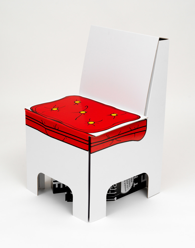 Simon Denny

The End of History Chair

2022

Screenprinted cardboard

34 x 22 x 21 inches

86.4 x 55.9 x 53.3 cm

&amp;nbsp;

$1,350