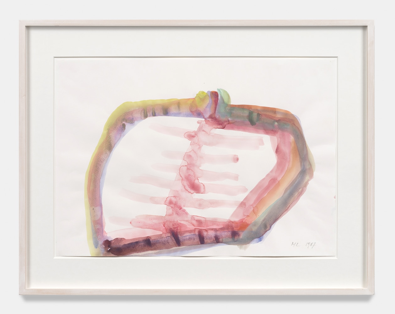 Maria Lassnig

Der Rücken

(The Back)

1987

Watercolor on paper

23.6 x 30.4 inches

60 x 77.2 cm

(ML 24/010)