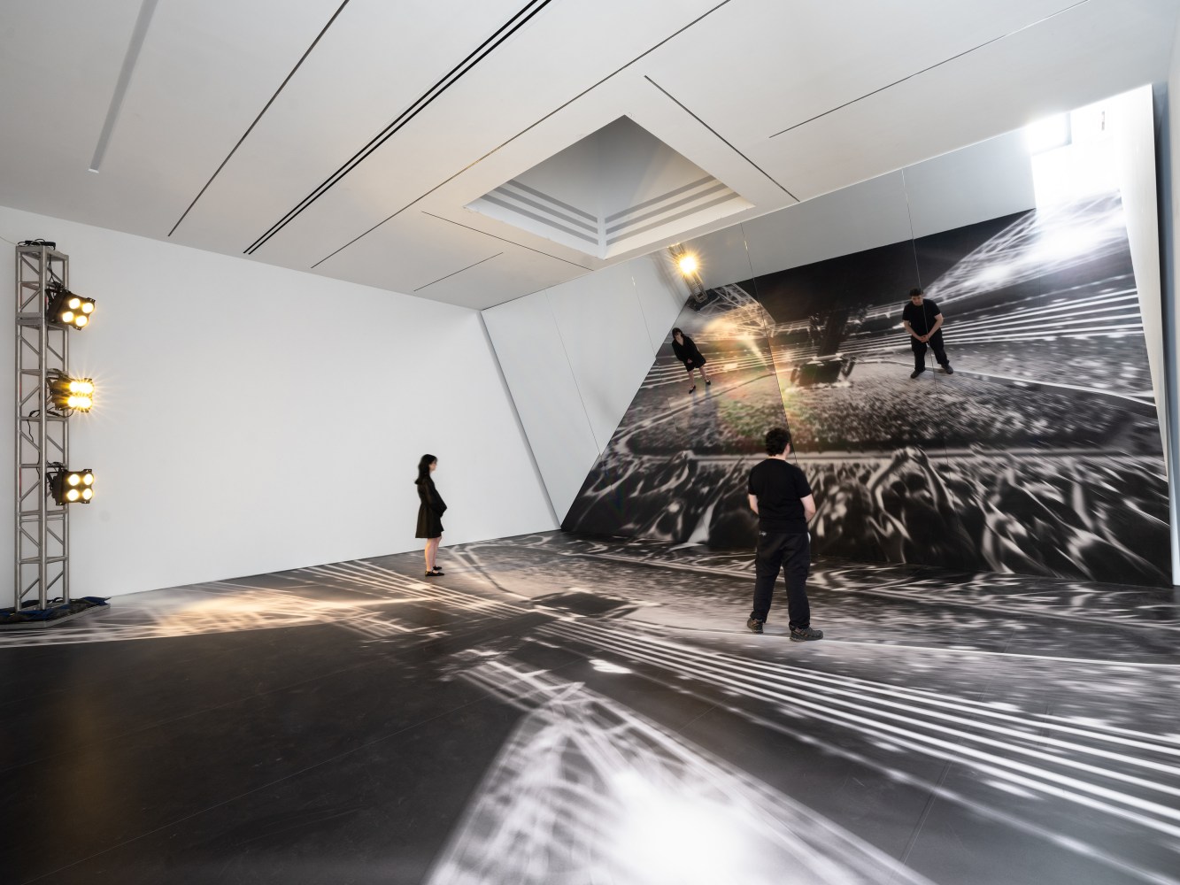 Nikita Gale

NOSEBLEED

2024

Mirrored wall, vinyl floor, and spotlights

Dimensions variable

Edition of 3, 2 AP

(NG 24/031)