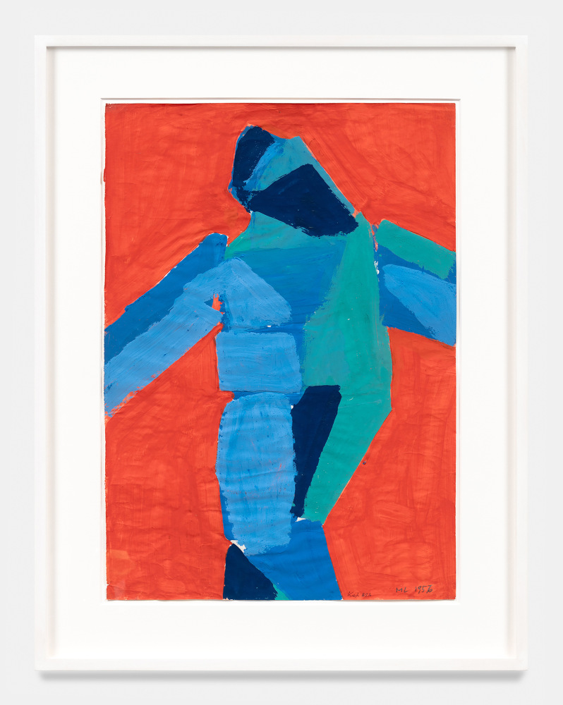 Maria Lassnig

Blaue Figur auf Rot

(Blue Figure on Red)

1956

Gouache on paper

30.25 x 23.25 inches

77.2 x 59.8 cm

(ML 24/002)