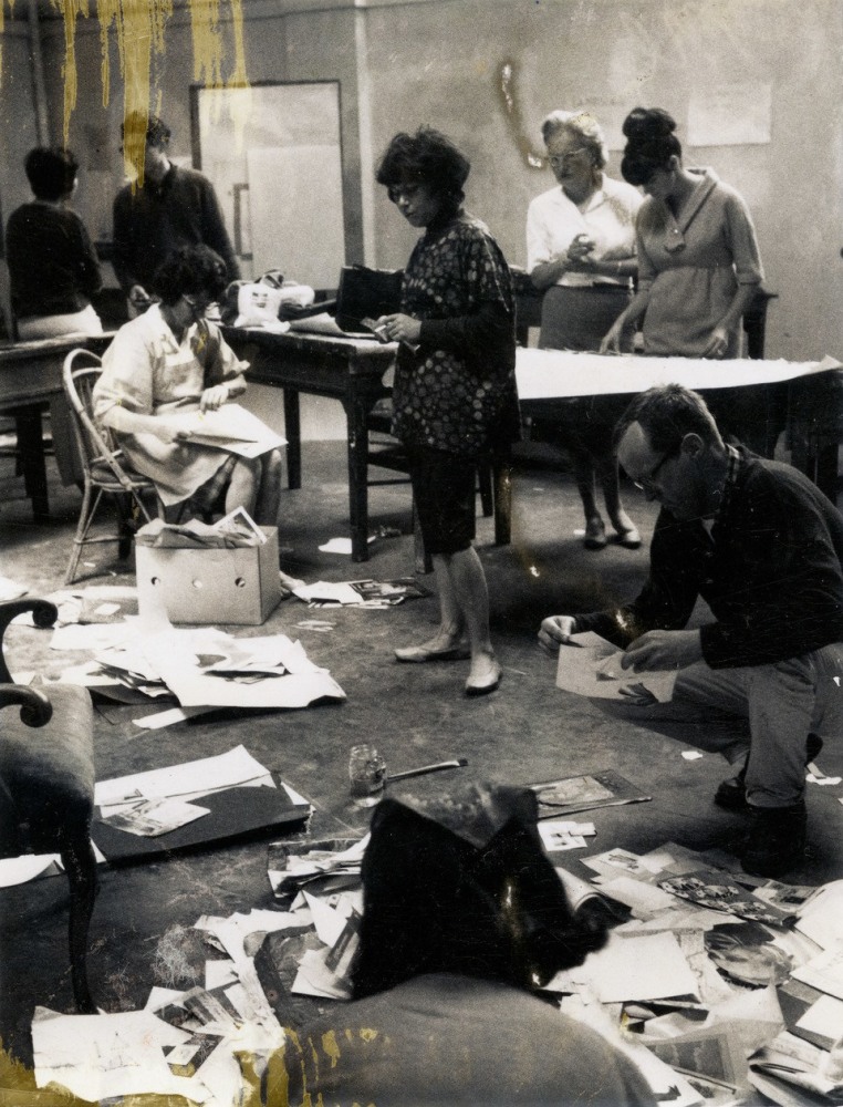 Jay DeFeo with students at SFAI, c. 1962-1970.