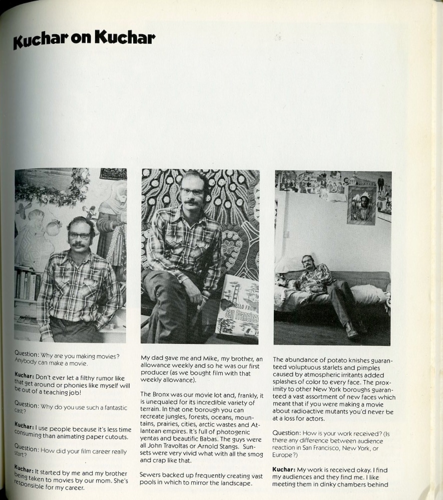 “Kuchar on Kuchar,” from the 1979-81 SFAI Collage Catalog.