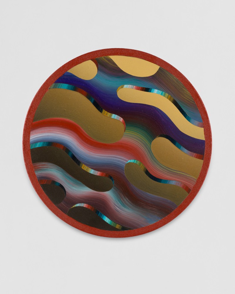 Christian&amp;nbsp;Ruiz Berman

wave/particle tondo 2, 2023

acrylic on round panel

8 inches diameter