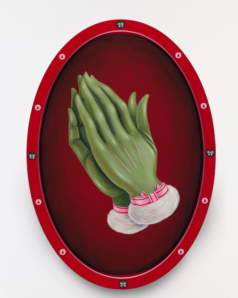 Jeanine&amp;nbsp;Brito

As though by angels the perfect gloves, 2023

acrylic on canvas with artist frame

30h x 20w in

76.20h x 50.80w cm