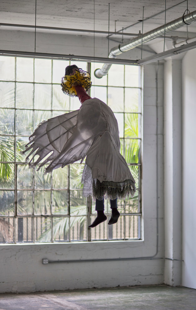 Simphiwe Ndzube
I am a Bird Now, 2021
fabric, found clothing, resin, synthetic hair, synthetic snakeskin, and wire
dimensions variable