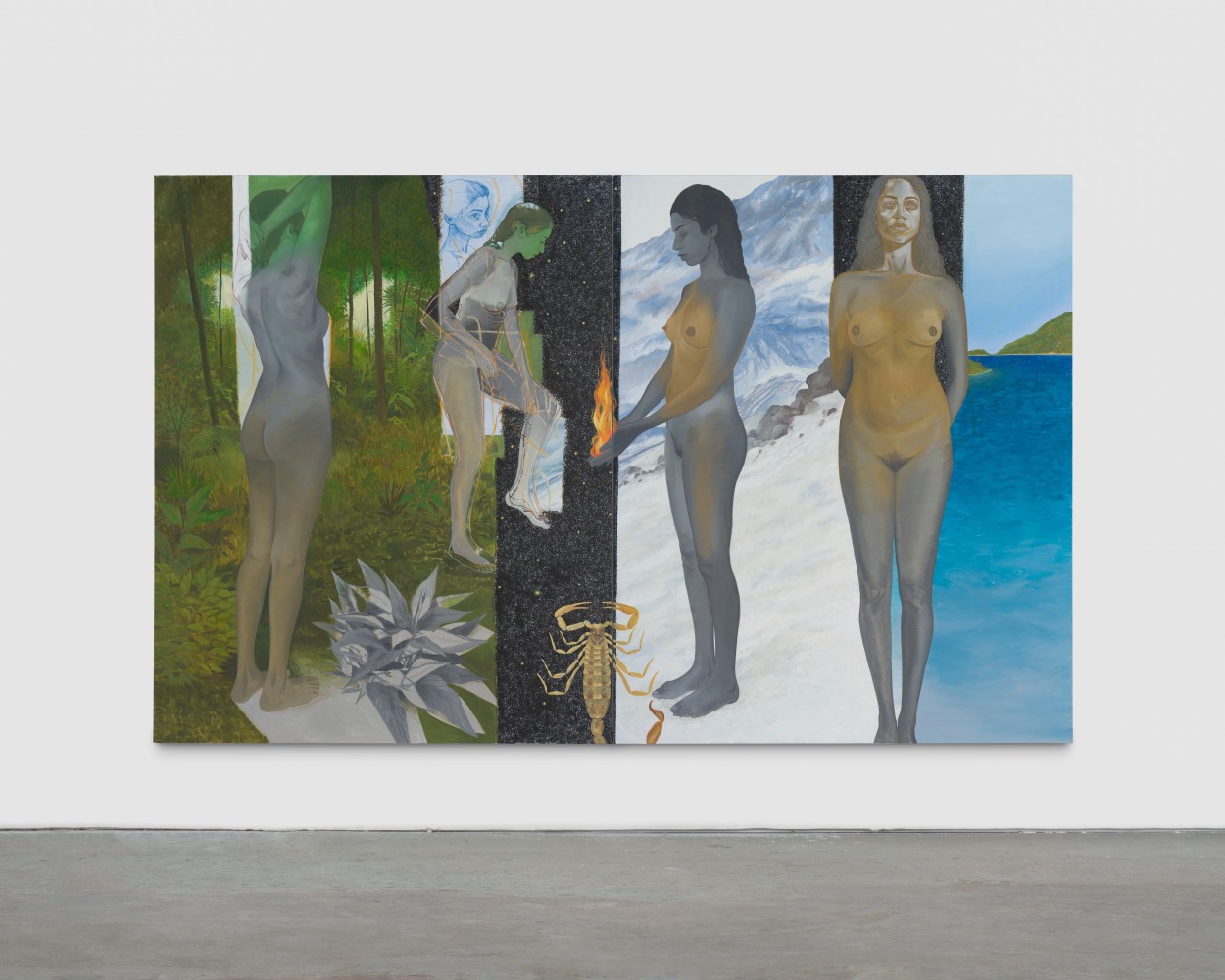 Nadia&amp;nbsp;Waheed

Three Primes, 2023

oil on canvas

243.84h x 396.24w cm

96h x 156w in