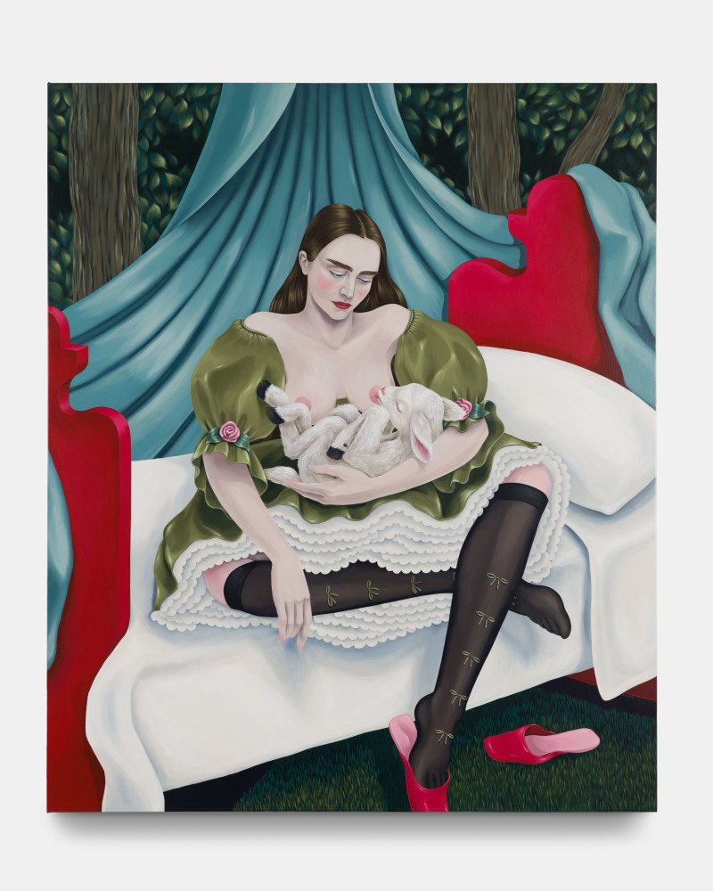 Jeanine&amp;nbsp;Brito

Here, a scene of motherly devotion, 2023

acrylic on canvas

80h x 72w in

203.20h x 182.88w cm