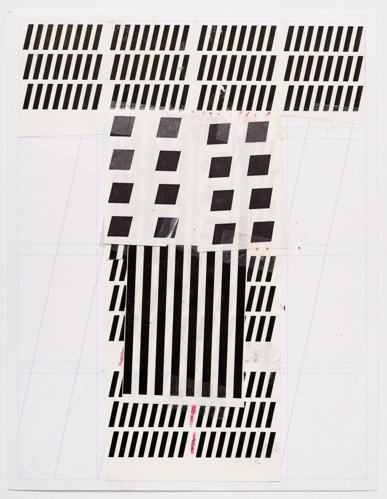 Barbara Stauffacher Solomon STRIPES, 2023 ​Colored pencil, graphite, ink, whiteout, rubber cement, paper 11 x 8.5 inches 28 x 21.6 cm
