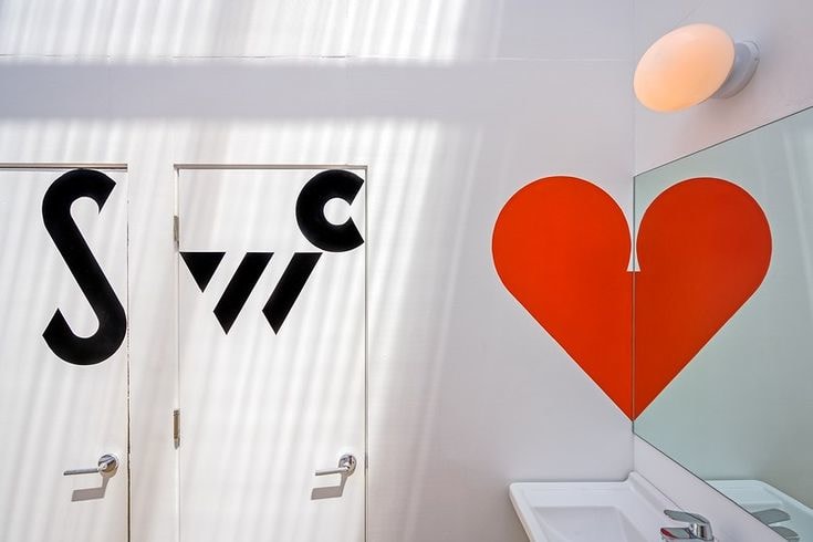 Barbara Stauffacher Solomon Supergraphics at Moonraker Recreational Center, Sea Ranch, 1965