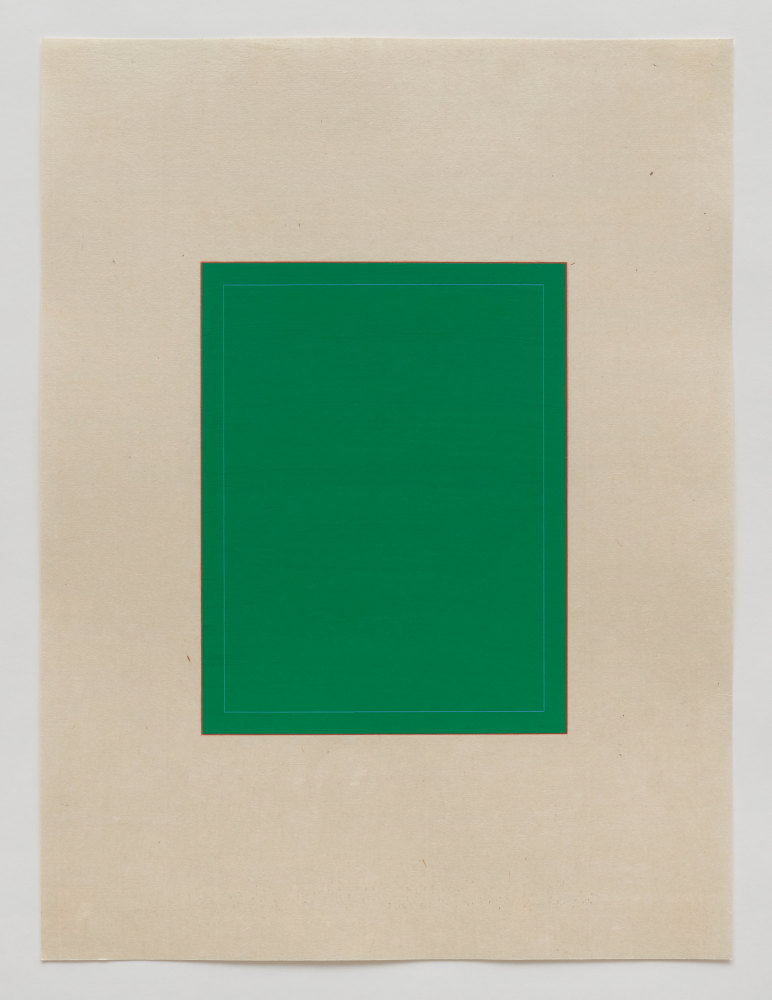 Marsha Cottrell Untitled (Green with inset border), 2023 Archival pigment on digital ground on paper, unique Framed Dimensions: 22 3/8 x 17 3/8 x 1 3/8 inches 56.8 x 44.1 x 3.5 cm Paper Dimensions: 20 x 15 inches 50.8 x 38.1 cm