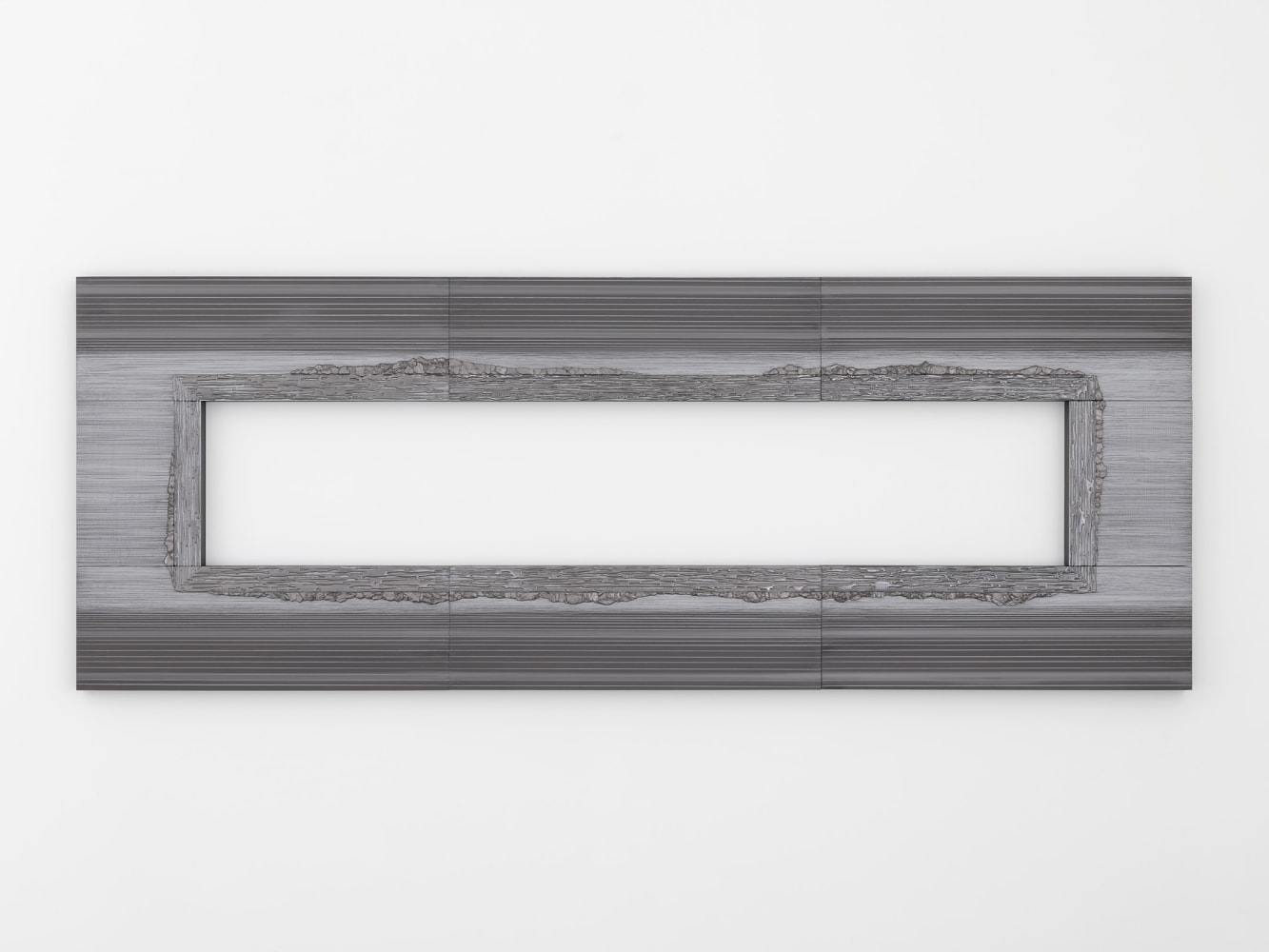 Teresita Fernández Nocturnal (Mirage), 2017 Solid graphite on wood panel 8 panels total 40 x 108 x 2 inches overall (101.6 x 274.3 x 5.1 cm)