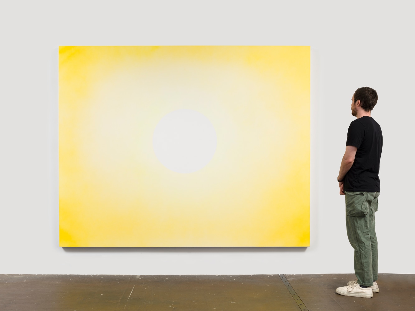 Rob Reynolds  &quot;Sun 1,&quot; 2018  Oil, alkyd and acrylic polymer paint on canvas,  80 x 100 inches, scale view