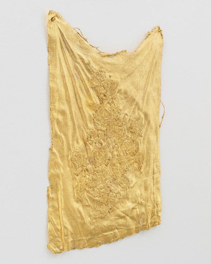 Jessie Henson Monument (rose), 2024 Unique Bronze with 22k and 23.75K gold leaf 27 3/4 x 19 1/2 x 1 1/4 inches 70.5 x 49.5 x 3.2 cm