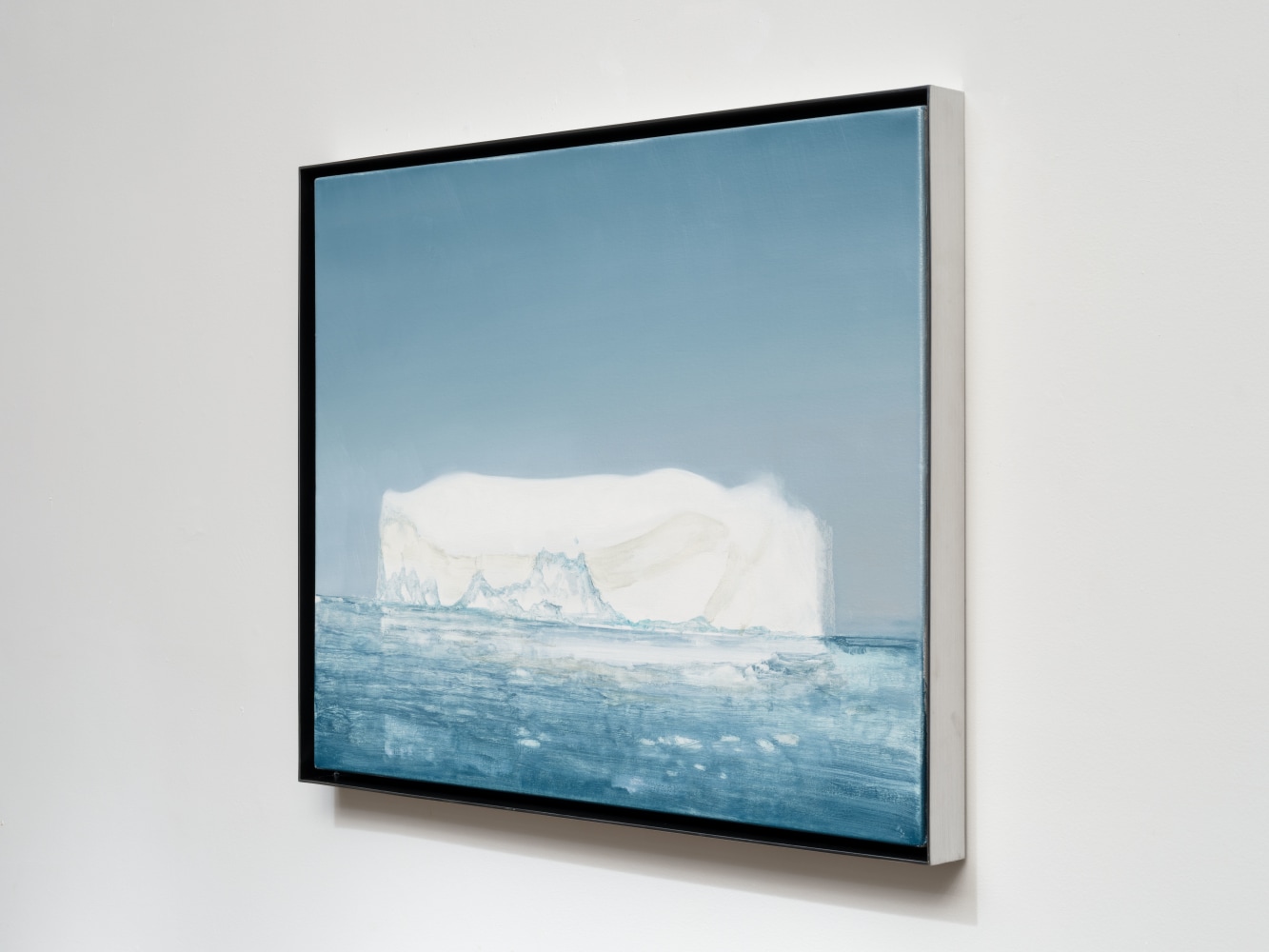 Rob Reynolds &quot;Iceberg (Jakobshavn Isbrae 69.1667° N, 49.9167° W Greenland, 21 July, 2019, 5:00 AM)&quot;, 2021, Oil, alkyd and acrylic polymer paint on canvas in welded aluminum artist's frame, Framed Dimensions: 24 x 30 inches