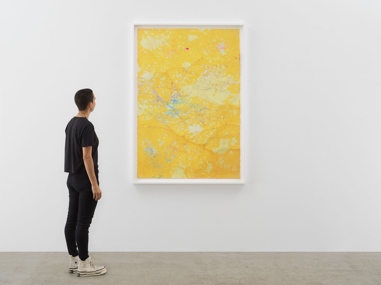 Jessie Henson Repair (Bolt), 2023 12, 16, 18 and 24K gold with Beva, and acrylic gouache on paper in 7 parts Framed Dimensions: 63 7/8 x 45 1/2 x 2 3/8 inches 162.1 x 115.4 x 6 cm Paper Dimensions: 60 x 41 inches 152.4 x 104.1 cm