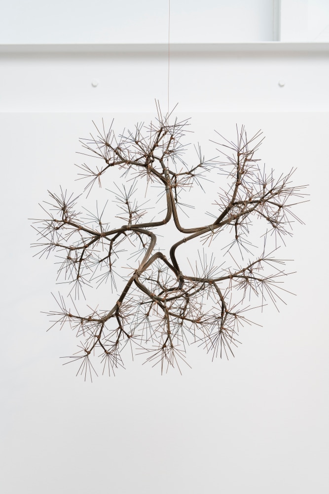 Ruth Asawa Untitled (S.441, Hanging Asymmetrical Tied-Wire, Open-Center, Five-Branched Form Based on Nature), circa 1965 Includes tag inscribed ' S.441/60' Brass wire with copper ties 21 x 21 x 19 inches 53.3 x 53.3 x 48.3 cm