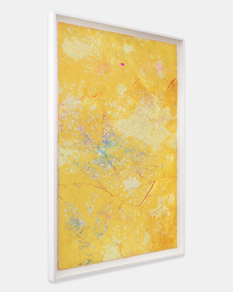 Jessie Henson Repair (Bolt), 2023 12, 16, 18 and 24K gold with Beva, and acrylic gouache on paper in 7 parts Framed Dimensions: 63 7/8 x 45 1/2 x 2 3/8 inches 162.1 x 115.4 x 6 cm Paper Dimensions: 60 x 41 inches 152.4 x 104.1 cm