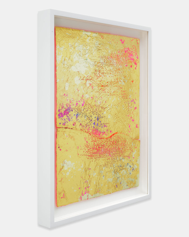 Jessie Henson Untitled, 2023 18 and 24K gold with Beva and acrylic gouache on paper in 2 part Framed Dimensions: 17 5/8 x 13 3/8 x 1 5/8 inches 44.8 x 34 x 4.1 cm Paper Dimensions: 15 1/4 x 11 inches 38.7 x 27.9 cm