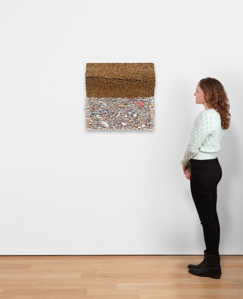 Leonardo Drew Number 70S, 2018 Wood and paint 24 x 24 x 8 inches 61 x 61 x 20.3 cm