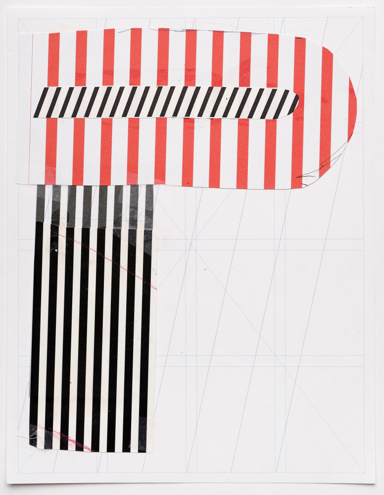Barbara Stauffacher Solomon STRIPES, 2023 ​Colored pencil, graphite, ink, whiteout, rubber cement, paper 11 x 8.5 inches 28 x 21.6 cm
