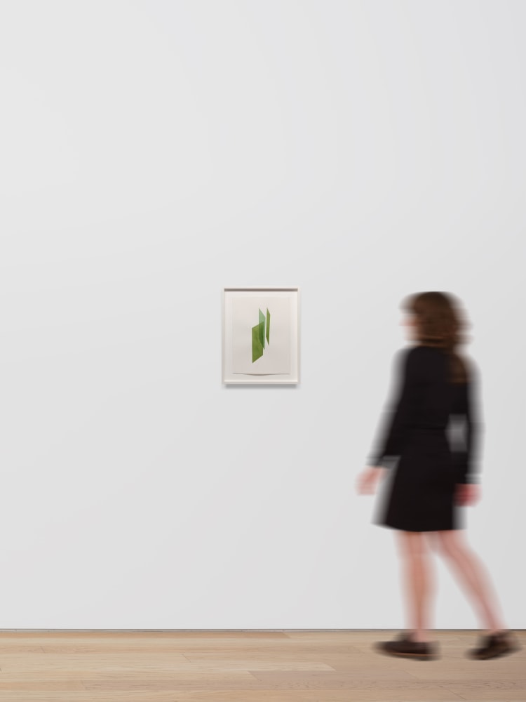 Kate Shepherd Greens, Three Planes, #75, 2022 Watercolor on Arches paper Framed Dimensions: 18 7/8 x 15 1/8 x 1 1/2 inches 47.9 x 38.4 x 3.8 cm