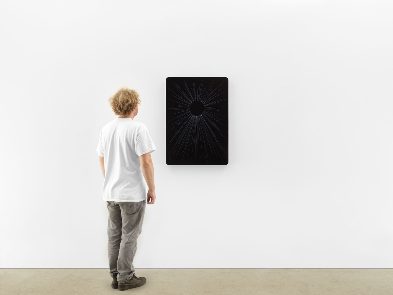 Kate Shepherd Bubble Card, deep black , 2022 Oil and enamel on durabond panel 35 x 25 1/2 x 1 1/2 inches 88.9 x 64.8 x 3.8 cm