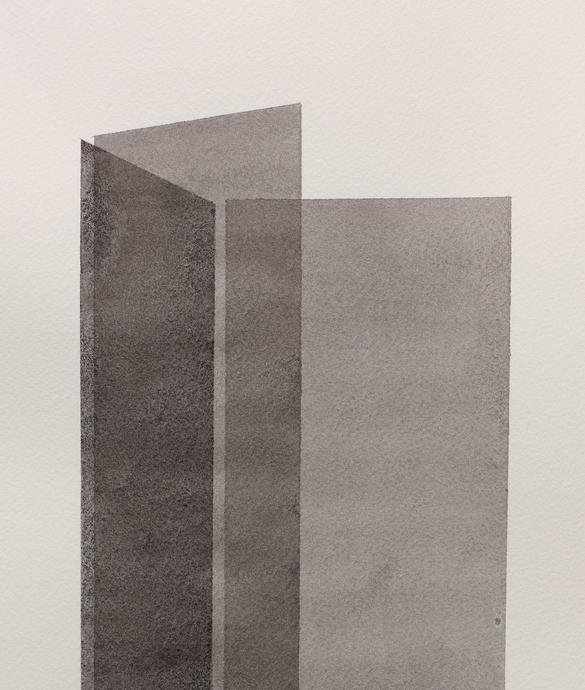 Kate Shepherd Grey, Standing Box, #33, 2022 Watercolor on Arches paper Framed Dimensions: 18 7/8 x 15 1/8 x 1 1/2 inches 47.9 x 38.4 x 3.8 cm