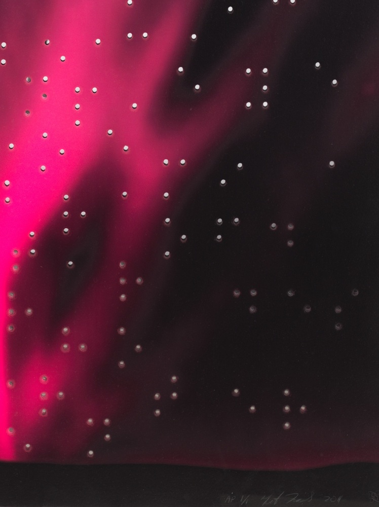 Teresita Fernández Night Writing (Beau Sancy), 2011 Colored and shaped paper pulp with inkjet assembled with mirror Framed Dimensions: 56 x 46 inches 142.2 x 116.8 cm Edition 1 of 1, with 1 AP