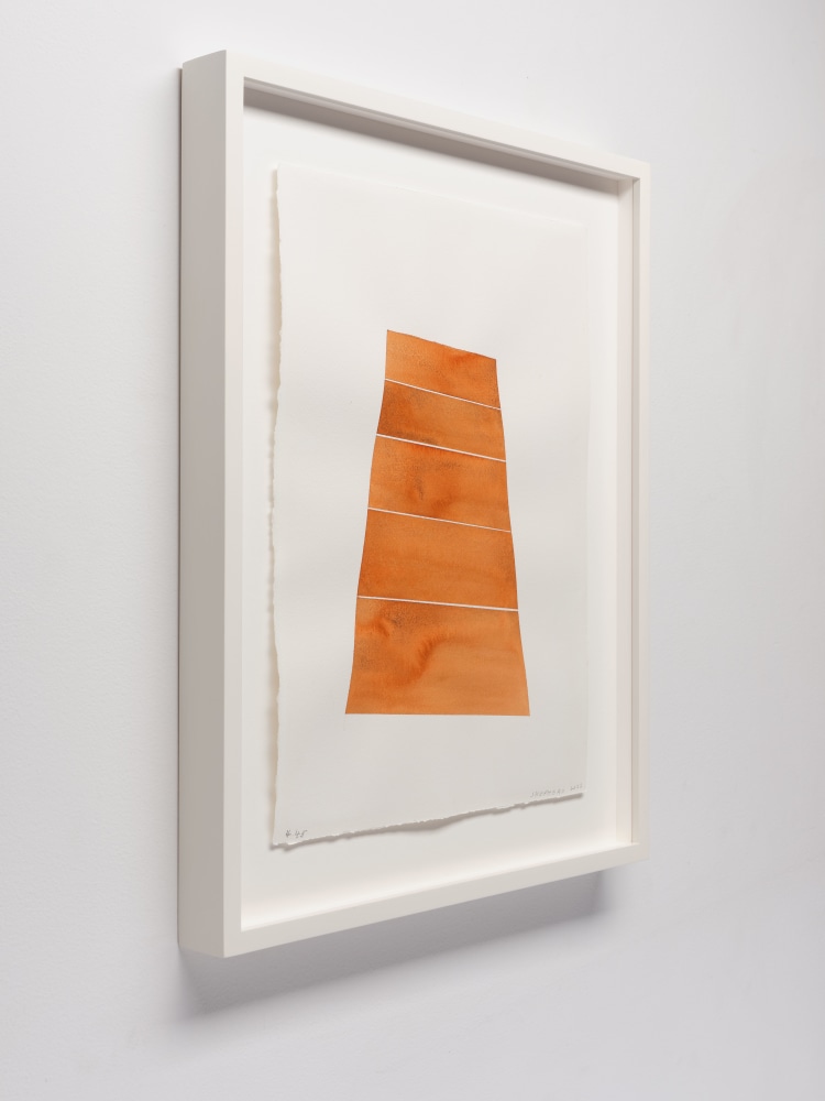 Kate Shepherd Orange, Steps, #45, 2022 Signed and dated lower right Watercolor on Arches paper Framed Dimensions: 18 7/8 x 15 1/8 x 1 1/2 inches 47.9 x 38.4 x 3.8 cm