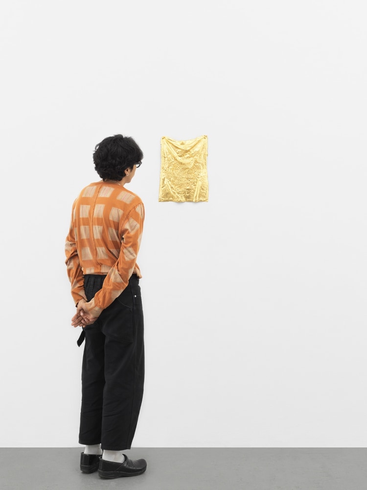 Jessie Henson Monument (laces), 2024 Inscribed on the verso with the artist's signature, name and date Unique Bronze with 23.75K gold leaf 15 x 11 x 1 1/2 inches 38.1 x 27.9 x 3.8 cm