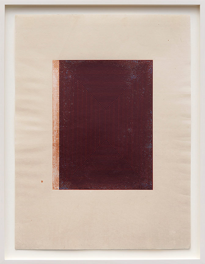 MARSHA COTTRELL Untitled (Concentric rectangles with exposed edge), 2022 Archival pigment on digital ground on paper, unique Framed Dimensions: 22 3/8 x 17 3/8 x 1 3/8 inches 56.8 x 44.1 x 3.5 cm Paper Dimensions: 20 x 15 inches 50.8 x 38.1 cm