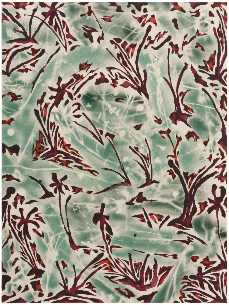 Saif Azzuz Dandelions and Thistle, 2024 Acrylic and enamel on canvas 40 x 30 inches 101.6 x 76.2 cm