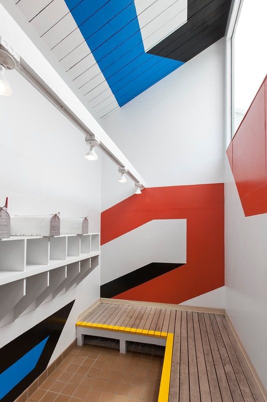 Barbara Stauffacher Solomon Supergraphics at Moonraker Recreational Center, Sea Ranch, 1965