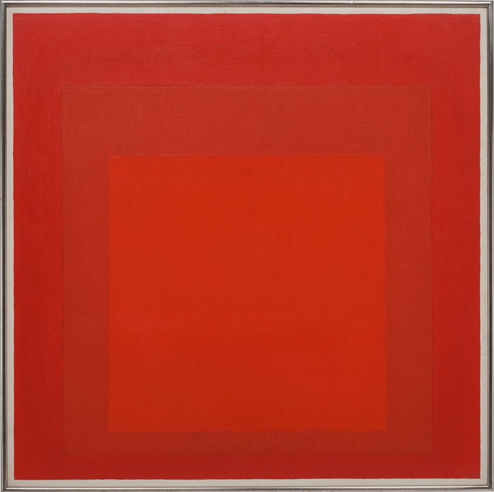 Josef Albers Study for Homage to the Square R-JL, 1968 Signed and dated and inscribed on verso JAAF 1968.1.36 Oil on masonite Framed Dimensions: 32 1/2 x 32 1/2 x 1 1/2 inches 82.5 x 82.5 x 3.8 cm Artwork Dimensions: 32 x 32 inches 81.3 x 81.3 cm