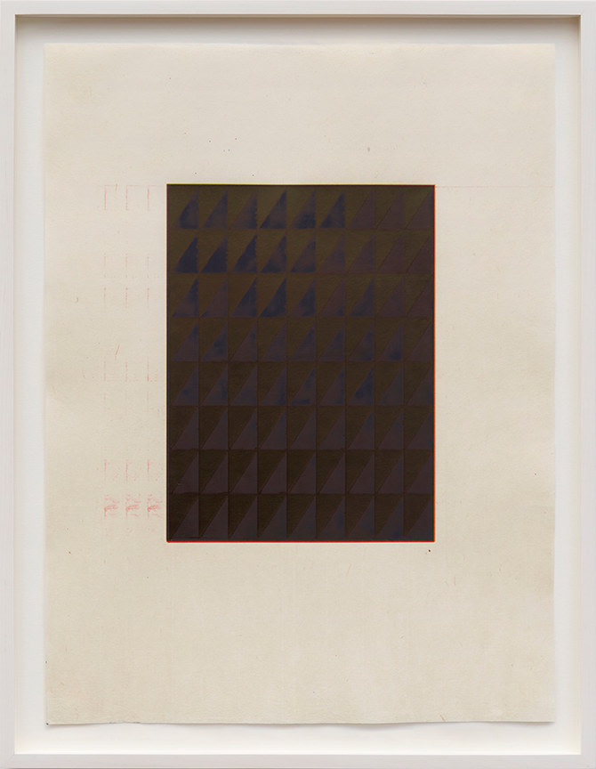 MARSHA COTTRELL Untitled (Dark with reflective triangles), 2022 Archival pigment on digital ground on paper, unique Framed Dimensions: 22 3/8 x 17 3/8 x 1 3/8 inches 56.8 x 44.1 x 3.5 cm Paper Dimensions: 20 x 15 inches 50.8 x 38.1 cm
