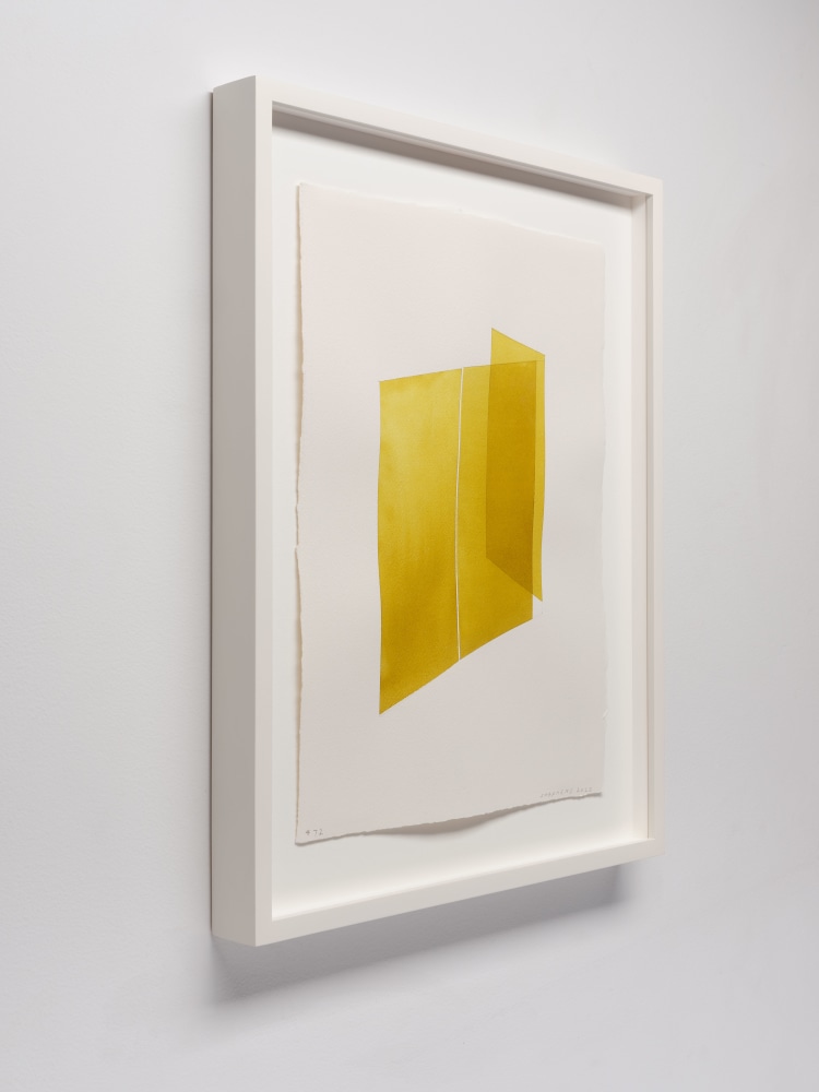 Kate Shepherd Yellow, Folding Walls, #72, 2022 Watercolor on Arches paper Framed Dimensions: 18 7/8 x 15 1/8 x 1 1/2 inches 47.9 x 38.4 x 3.8 cm